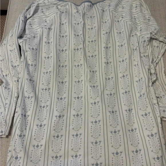 LAKE pajamas light blue, green, and white patterned pajama top - Picture 2 of 2